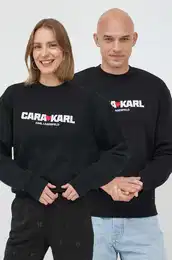 Pulover x Cara Delevingne ženski, črna barva