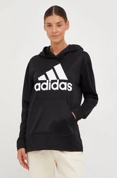 Pulover za vadbo Big Logo enski, rna barva s kapuco