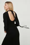 Dolg rokav Obleke z Odprtim Hrbtom za dame image