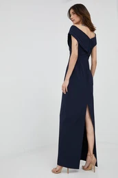 Haljina Lauren Ralph Lauren boja: tamno plava, maxi, ravna