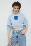 Svetlo modra Oversized pulover za dame image