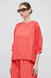 Pulover z mešanico lana oranžna barva