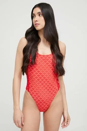 Enodelne kopalke Monogram 3-Stripes rdea barva