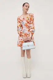 Obleka iz meanice lana oranna barva