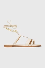 Usnjeni sandali ženski, bež barva, 231TCT164