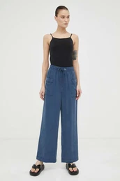 Hlae Style Drawstring Wide Leg enske, mornarsko modra barva