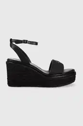 Sandali WEDGE 50HH W/HW - JQ ženski, črna barva, HW0HW01490