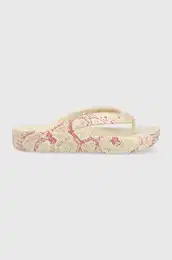 Japonke Classic Platform Snake Print ženske, bež barva, 208243