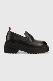 Usnjeni mokasini TJW AVA LOAFER enski, rna barva, EN0EN02218