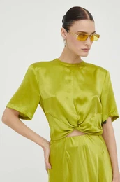 Svilena bluza zelena barva