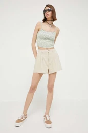 Kratke hlae iz meanice lana Hollister Co. rjava barva