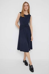 Haljina Lauren Ralph Lauren boja: tamno plava, midi, iri se prema dolje, 250872090