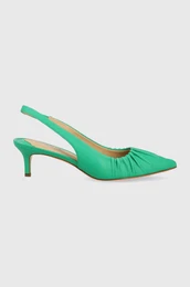 Usnjene visoke pete Lauren Ralph Lauren LOLAH zelena barva, 802896808008