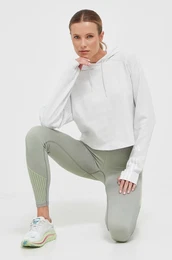 Pulover za vadbo siva barva, s kapuco