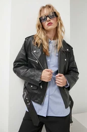 Usnjena biker jakna enska, rna barva