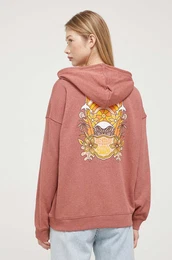 Pulover enska, roza barva, s kapuco