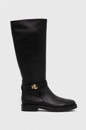 Usnjeni elegantni kornji Lauren Ralph Lauren Hallee enski, rna barva, 802915444001