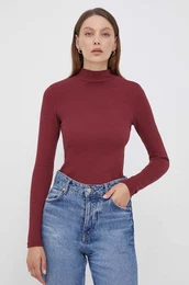 Majica z dolgimi rokavi enski, bordo barva