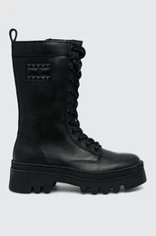 Usnjeni nizki kornji TJW FASHION LACE UP enski, rna barva, EN0EN02296