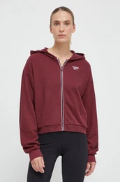 Pulover enska, bordo barva, s kapuco