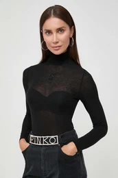 Majica z dolgimi rokavi s primesjo kamirja rna barva