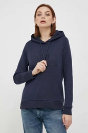 Pulover enska, mornarsko modra barva, s kapuco