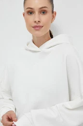 Pulover LUX COLLECTION enski, bela barva, s kapuco