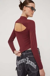Majica z dolgimi rokavi enski, bordo barva