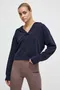 Temno modra Oversized pulover za dame image