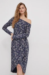 Obleka Lauren Ralph Lauren mornarsko modra barva