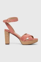 Sandale od bruene koe Lauren Ralph Lauren Sasha boja: ruiasta, 802925273005