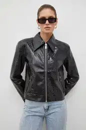 Jakna 2ND Gregor - Croco lacquer enska, rna barva 2241117836