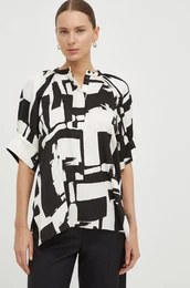 Bluza za ene, boja: crna, s uzorkom