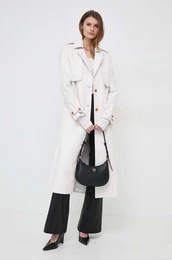 Kaput VEGAN LEATHER za ene, boja: be, za prijelazno razdoblje, 59094JB