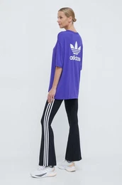 Kratka majica Trefoil Tee enska, vijolina barva, IR8065