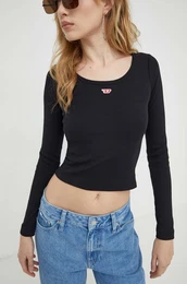 Majica z dolgimi rokavi enski, rna barva