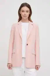Suknji s primesjo lanu roza barva LTA0118