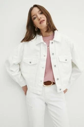 Jeans jakna enska, bela barva