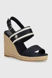 Sandali WEBBING HIGH WEDGE SANDAL mornarsko modra barva, FW0FW08045