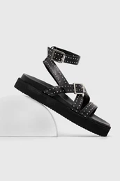 Usnjeni sandali enski, rna barva