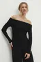 Črna Pulover z Odprtimi Rameni za dame image