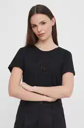 Kratka majica Lauren Ralph Lauren enski, rna barva