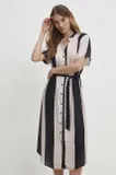 Bela, Zelena Črtast Bluza Obleke za dame image