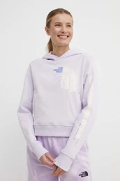 Bombaen pulover enski, vijolina barva, s kapuco, NF0A87EXPMI1