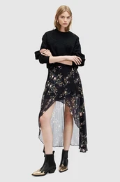 Suknja SLVINA OTO SKIRT boja: crna, maxi, iri se prema dolje, WS525Z