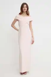 Obleka Lauren Ralph Lauren roza barva, 253936391