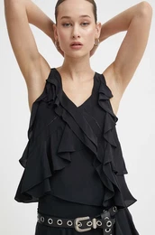 Bluza s primesjo svile rna barva