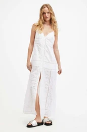 Haljina DAHLIA EMB DRESS boja: bijela, maxi, ravna, W083DA