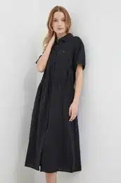 Lanena obleka rna barva, WW0WW41911