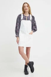 Jeans obleka VESTA ANGLAISE bela barva, PL953519